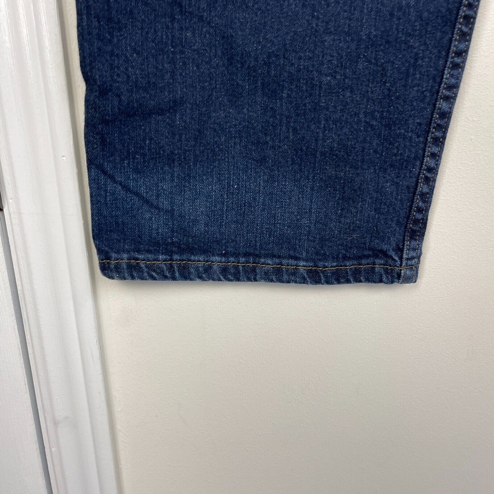 Levis 505‎ Regular Straight 40x30 Cotton Blend Medium Wash Denim Blue Jeans Zip - Picture 8 of 9